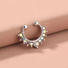 fashion multi-color diamond-studded colored diamond nose ring piercing nose nail jewelry accessories