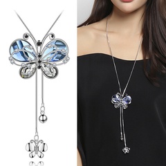 Korea's new diamond butterfly sweater chain long necklace jewelry pendant wholesale