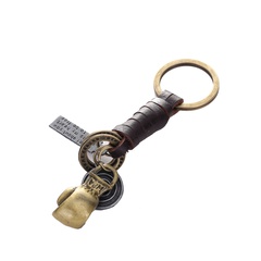 Factory Direct Sales Vintage Boxing Glove Cattle-Leather Key Ring Little Creative Gifts Hand-Woven Car Key Pendant