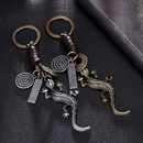 Retro gecko lizard leather keychain creative handwoven car key pendantpicture10