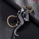 Retro gecko lizard leather keychain creative handwoven car key pendantpicture11