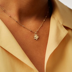 Nischen design Blumen element Halskette Monds tein Halskette Ins Stil einfaches Design Schlüsselbein kette Pullover kette