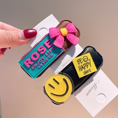 Korean cute handmade BB clip rose red bow hit color hairpin