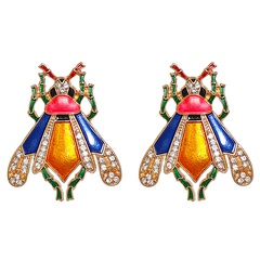 new cute cartoon insect color earrings diamond earrings