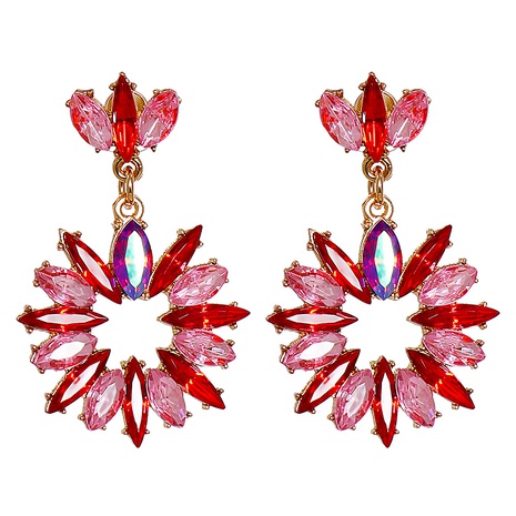 fashion exaggerated earrings retro alloy flower shape earrings geometric diamond long earrings's discount tags