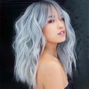 2021Chemiefaser Kopfbedeckung Farbverlauf blau langes lockiges Haar groe Welle Percken Kopfbedeckung Perckepicture9