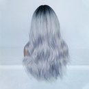 2021 coiffures en fibre chimique dgrad bleu cheveux longs boucls perruques grosse vague perruque de coiffurespicture12