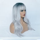 2021 coiffures en fibre chimique dgrad bleu cheveux longs boucls perruques grosse vague perruque de coiffurespicture13