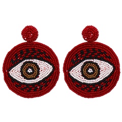 new personality creative rice bead earrings geometric eye earrings demon eye earrings