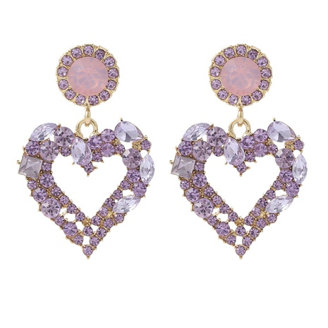 exaggerated alloy diamond heart-shaped earrings ear jewelry NHJJ464935's discount tags