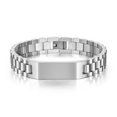 Korean fashion personality business men's stainless steel smooth bracelet simple wild bracelet
