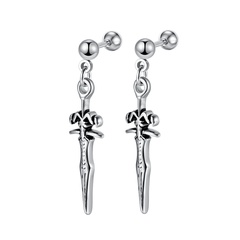 OPK Ornament Source Manufacturer European and American New Street Retro Creative Personalized Hip Hop Stainless Steel Sword Earrings