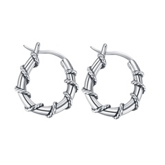 OPK Ornament Cross-Border Supply Special-Interest Design Simple Stainless Steel Circle Earrings Fashion Popular Titanium Steel Ear Studs