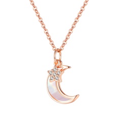 OPK Ornament South Korea Dongdaemun Personalized Design Starry Moon Diamond-Studded Necklace Beautiful Circle XINGX Clavicle Chain