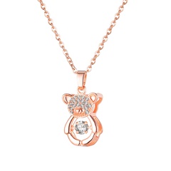 jewelry small bear plated rose gold clavicle chain fashion