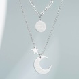 doublelayer moon star pendant necklace hiphop style  letter round brand necklacepicture14