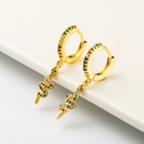 European and American Fashion Creative Copper Plating 18K Gold Inlaid Color Zircon Earrings Female Exaggerated Personalized Snake Pendant Ear Ringspicture8