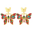 Korean full diamond butterfly earrings retro highquality hollow diamond earringspicture14