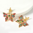 Korean full diamond butterfly earrings retro highquality hollow diamond earringspicture18