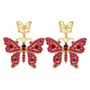 Korean full diamond butterfly earrings retro highquality hollow diamond earringspicture17