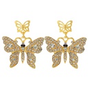 Korean full diamond butterfly earrings retro highquality hollow diamond earringspicture15