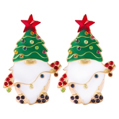 European and American Winter New Christmas Earrings Alloy Jeweled Earrings Fashion Exaggerated Creative Christmas Tree Personalized Earrings