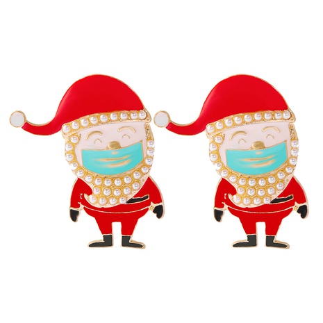 Neue beliebte Weihnachtsmann Ohrringe Legierung Strass Cartoon Ohrringe Modeaccessoires's discount tags