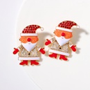 European and American Christmas Day Alloy Diamondstudded Santa Claus Creative Shiny Earringspicture16