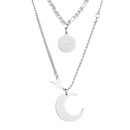 doublelayer moon star pendant necklace hiphop style  letter round brand necklacepicture13