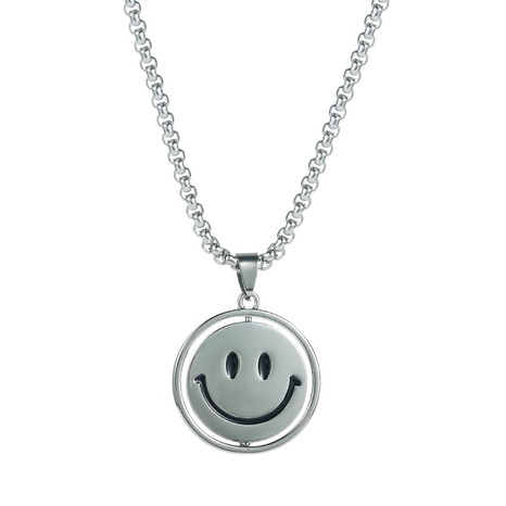 Visage souriant rotatif visage qui pleure expression de la mode collier de style hip-hop accessoires pendentif NHLN465458's discount tags