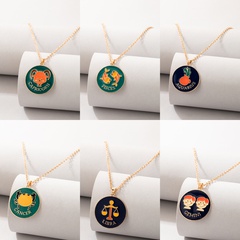 nouveaux bijoux de dessin animé de mode 12 pendentif constellation bijoux collier créatif