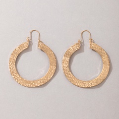 fashion OL simple jewelry golden ring earring geometric water ripple earrings