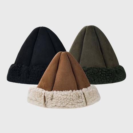 Fashion lamb wool pointy Korean retro fashion hat warm cold hat NHHAO465516's discount tags