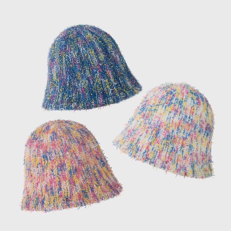 Sombrero colorido de moda Sombrero de pescador de lana de punto cálido Sombrero de moda coreana's discount tags