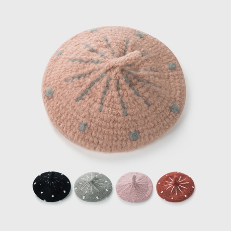 boina infantil de lana sombrero de pintor otoño e invierno lindo gorro de lana de punto's discount tags