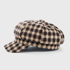 New houndstooth beret fashion painter hat British retro cap