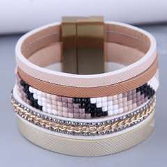European and American fashion wide leather magnetic buckle temperament bracelet