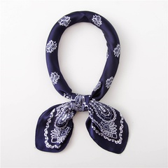 Spring and autumn multi-use small silk scarf Korea small square scarf flower retro wild decorative scarf