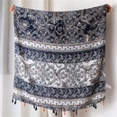New ethnic scarf blue and white porcelain printed cotton and linen tassel shawl sunscreen beach towelpicture17