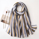 Korean cotton and linen thin striped shawl dualuse long silk scarf sunscreen beach towelpicture13