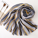 Korean cotton and linen thin striped shawl dualuse long silk scarf sunscreen beach towelpicture16