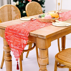 neue Weihnachtsdekoration Leinen bedruckter Tischläufer Tischdekoration Tischdecke Tischset