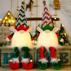 nouvelle décoration de Noël Elfe de Noël avec poupée Rudolph lumineuse Poupée sans visage de Noël