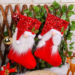 Hong Kong Love Creative Sequin Cap Christmas Stockings Christmas Candy Socks Faceless Old Man Gift Bag Christmas Decorative Ornaments