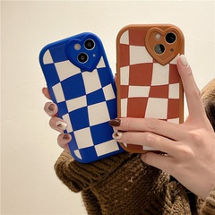 Korean style checkerboard lattice mobile phone case for iPhone soft shell wholesale