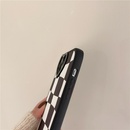 Korean style black and white checkerboard lattice mobile phone case for iPhone soft shellpicture13