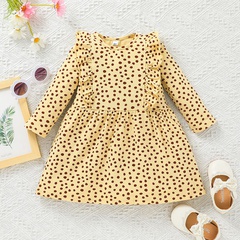 European and American polka dot printing girls dress spring and autumn children's skirt