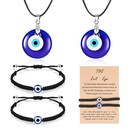 blue Turkish Devils Eye Glass Pendant Handwoven Bracelet Blue Glass Sweater Chainpicture14