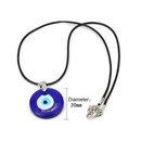 blue Turkish Devils Eye Glass Pendant Handwoven Bracelet Blue Glass Sweater Chainpicture13