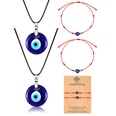 blue Turkish Devils Eye Glass Pendant Handwoven Bracelet Blue Glass Sweater Chainpicture17